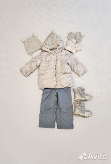 Куртка Zara 104, шапка Zara 104, брюки, ботинки