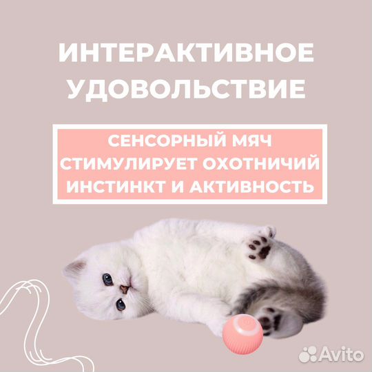 Интерактивный умный мяч для кошек и собак