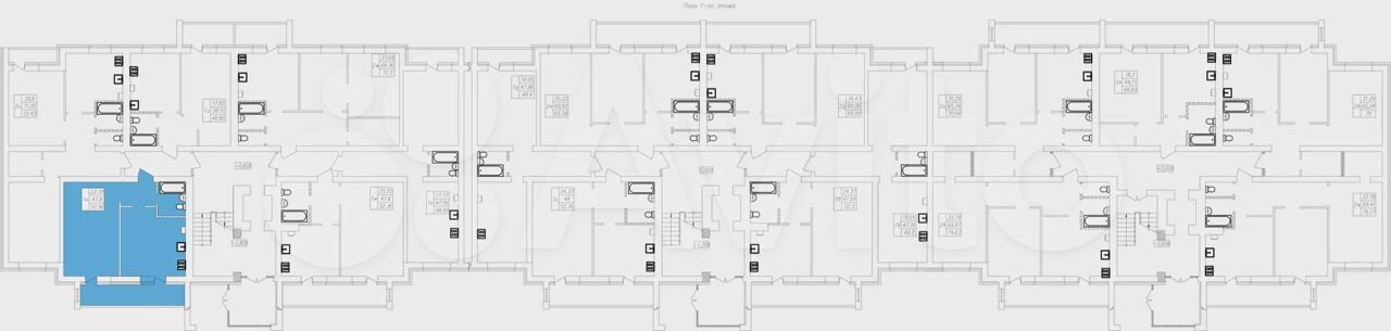 1-к. квартира, 52,6 м², 1/5 эт.