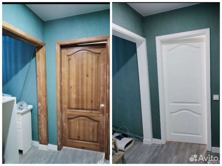 Покраска дверей, входных, межкомнатных