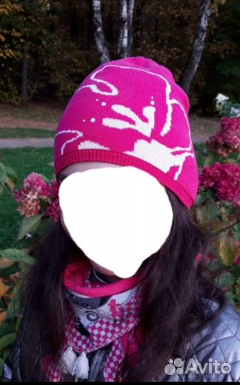 Шапка Reima осень на трикотажной подкладке, фуксия