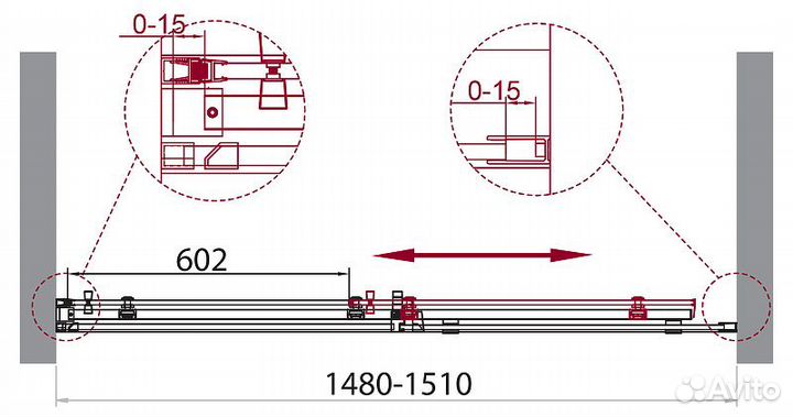 Душ. дверь BelBagno 151x195 acqua-bf-1-150-c-cr