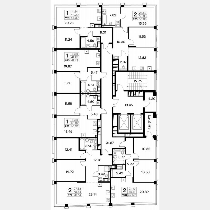 1-к. квартира, 45,3 м², 16/19 эт.