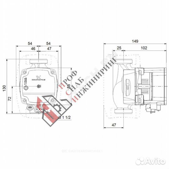 Насос alpha1 L 25-60 130 PN10 1х230В/50 Гц