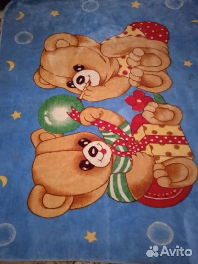 Плед детский теплый 100 - 140 см