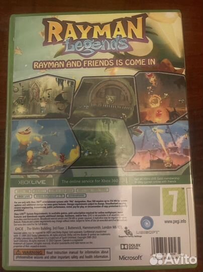 Игра rayman legends на xbox 360 лицензия на русско