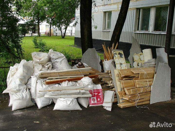 Вывоз строительного мусора,ван,батарей,дверей,плит