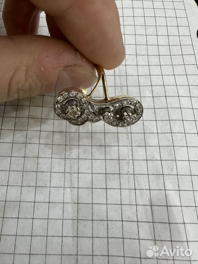 Кольцо золотое с бриллиантами 750 СССР