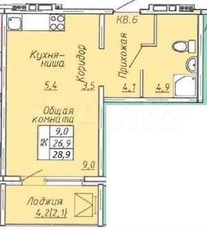 Квартира-студия, 28,8 м², 5/10 эт.