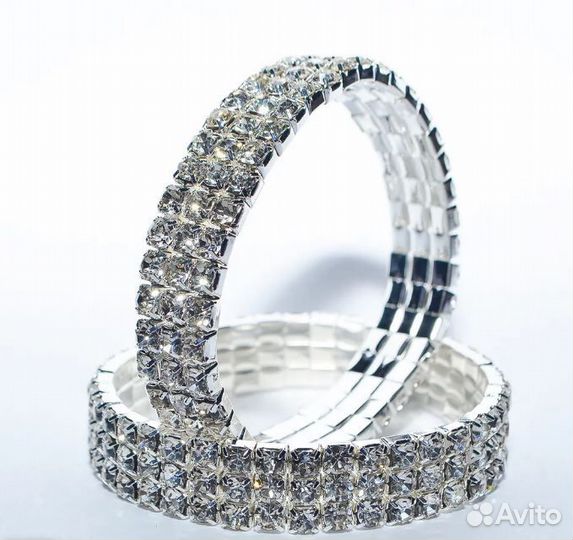 Колье и браслет со стразами