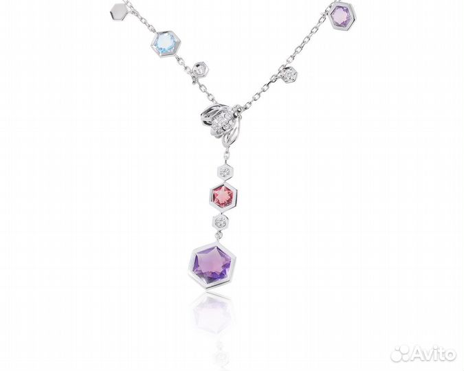 Золотое колье с цветными камнями 10.12ct Piaget