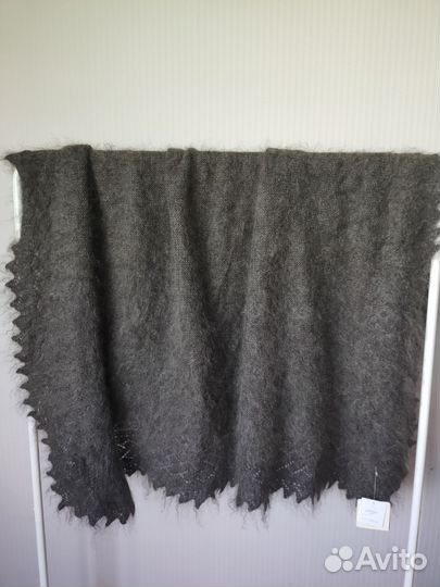 Новый серый Оренбургский пуховой платок
