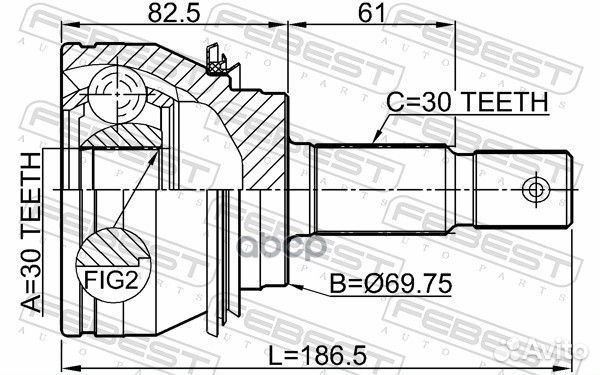 Шрус наружный 30X72.5X30 0110-GRJ150 Febest