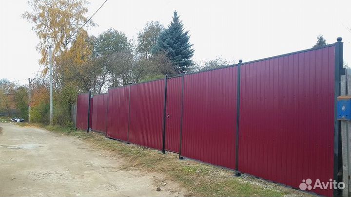 Заборы из профнастила, евроштакетника, 3D