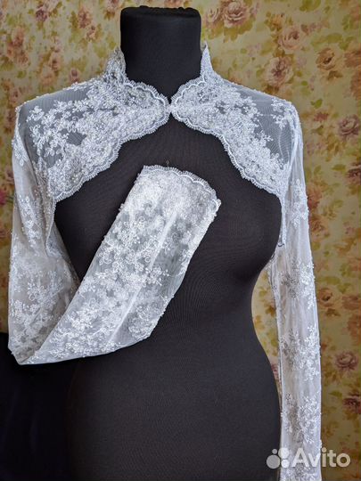 Свадебное болеро кружево 44р