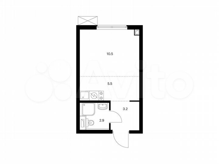 Квартира-студия, 22,1 м², 7/33 эт.