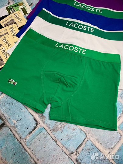 Трусы мужские боксеры lacoste +5 носок