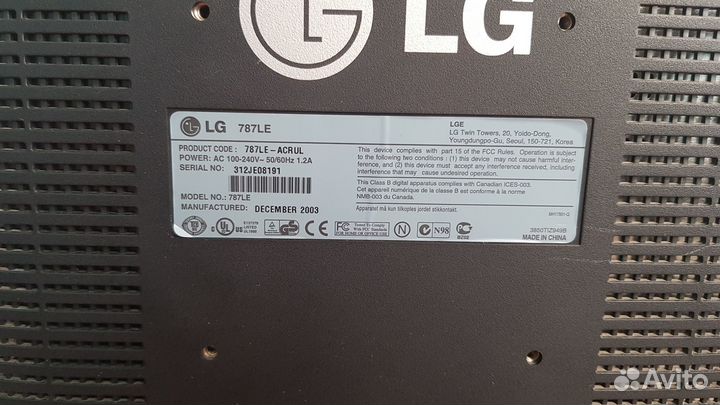 Монитор LG flatron 787LE