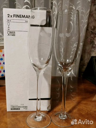 Свадебные фужеры икея 2 шт
