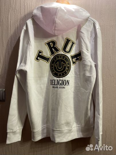 True religion зип худи белого цвета