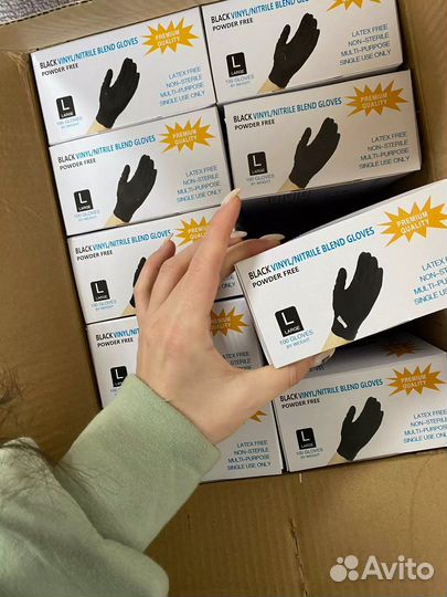 Перчатки нитрил винил одноразовые