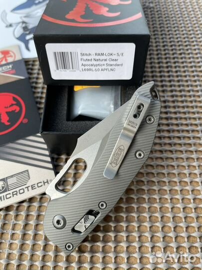 Нож Microtech Stitch Natural Clear Aluminum