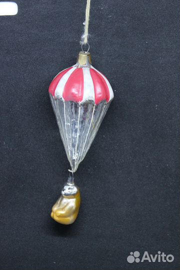 Каталожная елочная игрушка Мишка на парашюте