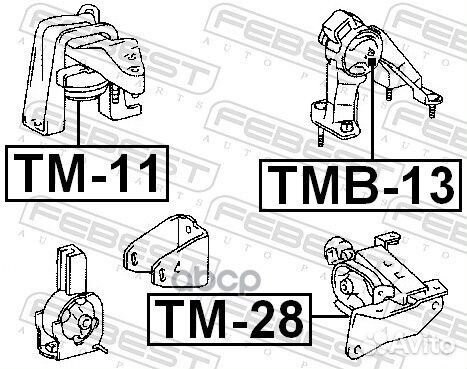 TMB-13 сайлентблок задней подушки двс Toyota C