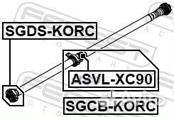 Опора карданного вала sgcb-korc Febest