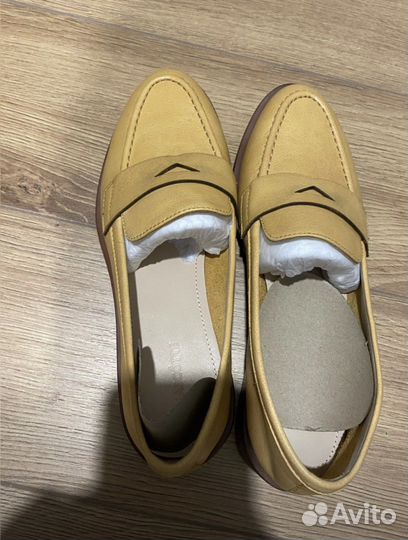 Лоферы mascotte 37 желтые кожа
