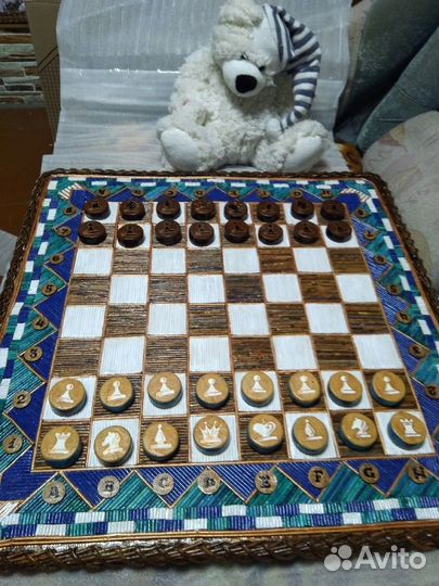 Шахматы нарды шашки. Ручная работа
