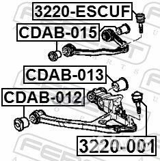 Опора шаровая cadillac escalade III 2007-2013