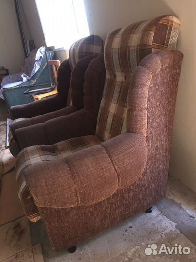 Кресла коричневые бу