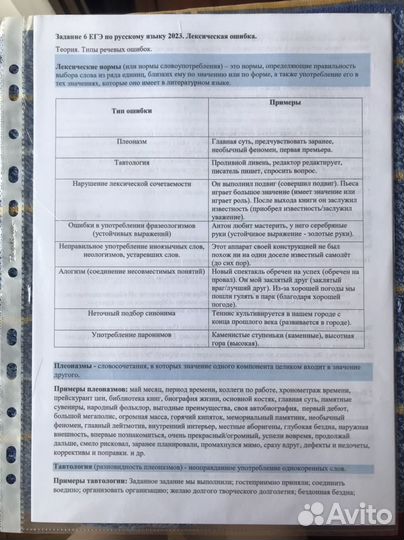 Теория фипи егэ русский язык 2023