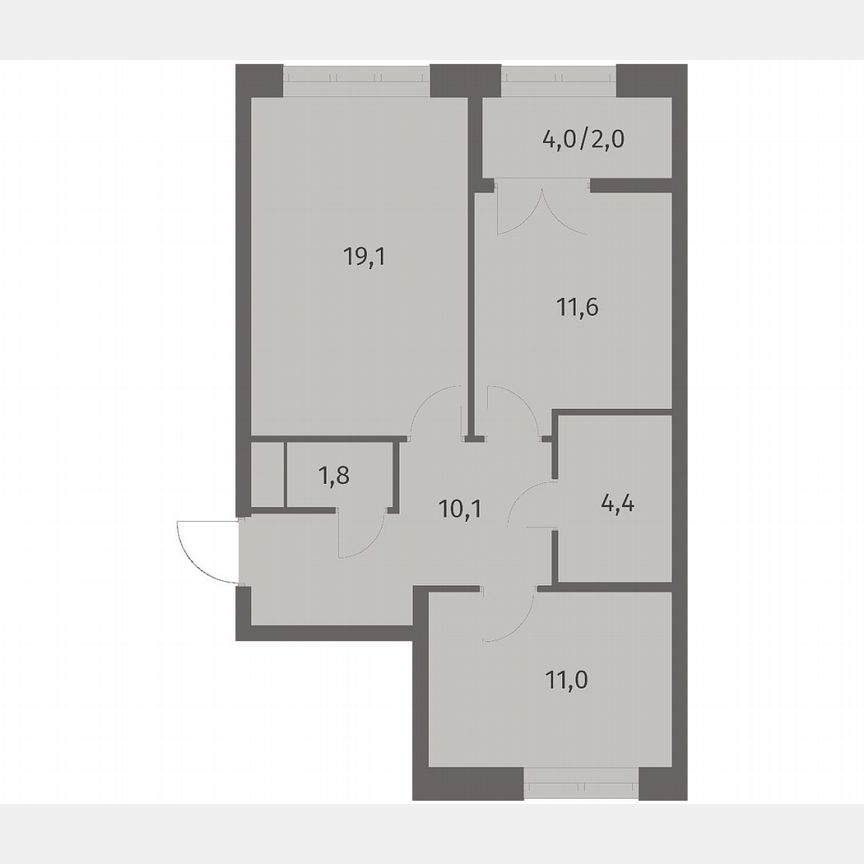 2-к. квартира, 60,1 м², 9/11 эт.