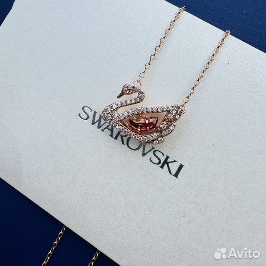 Колье кулон подвеска swarovski dancing swan