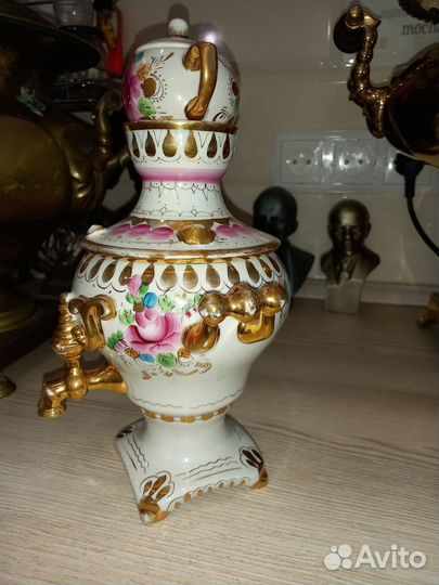 Самовар фарфоровый гжель СССР