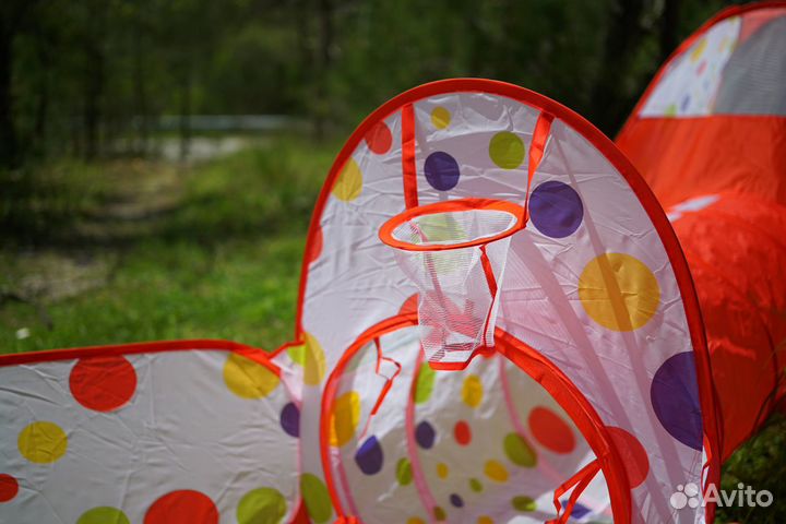 Детская игровая палатка с тоннелем 3в1