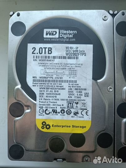 Жесткий диск Western Digital WD2002fyps-01U1B1 2TB