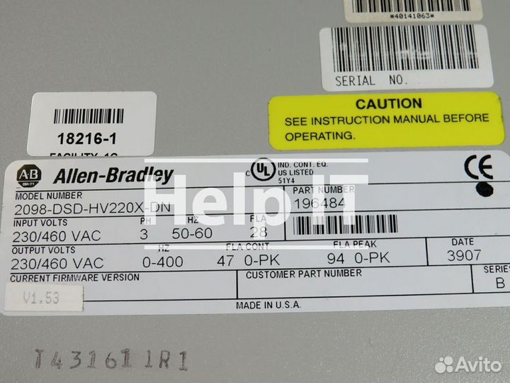 Сервопривод Allen-Bradley 2098-DSD-HV220-DN