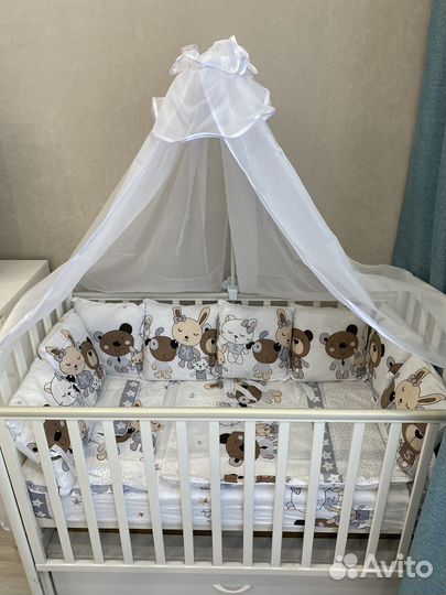 Комплект в кроватку с балдахином
