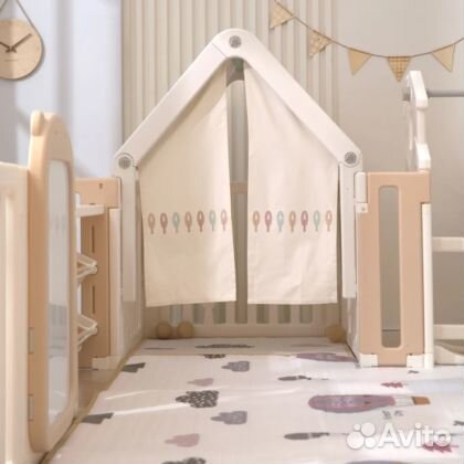 Манеж unix Kids DeLuxe House&Storage Camel 180x200