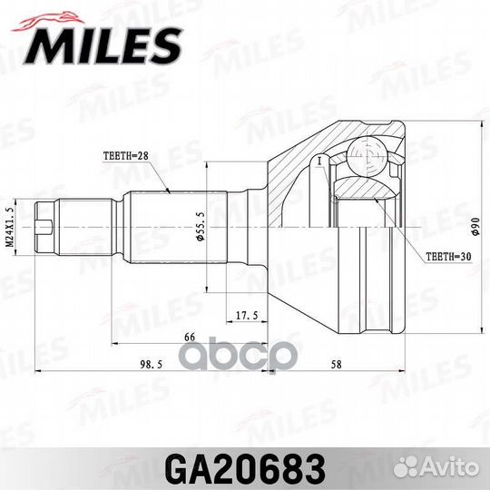 Шрус chery fora 06-нар. ga20683 Miles