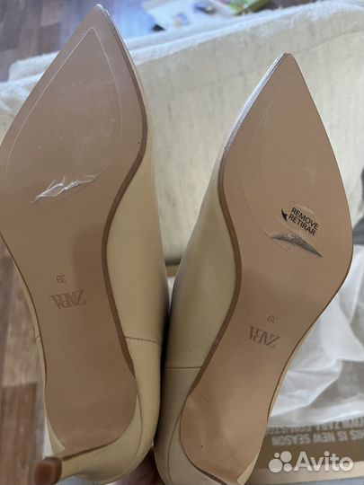 Сапоги высокие zara испания кожа