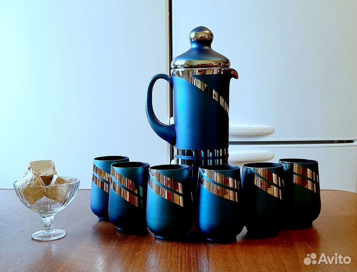 Кувшин цветное стекло СССР