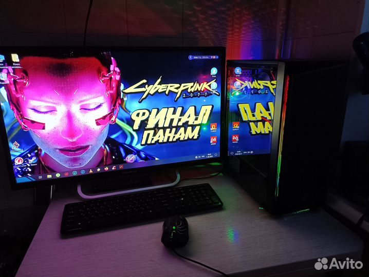 Игровой Комп i3 9100 RX580/8Gb+DDR4+SSD +HDD+Моник