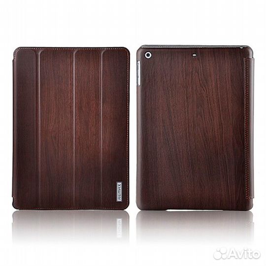 Чехол Remax iPad Air Wood Leather Case, кофейный