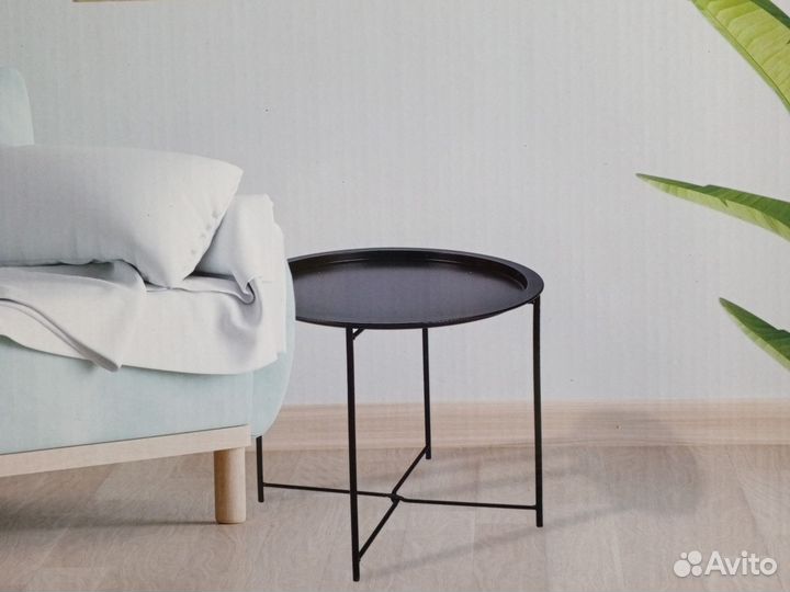 Поднос-Стол металлический складной белый