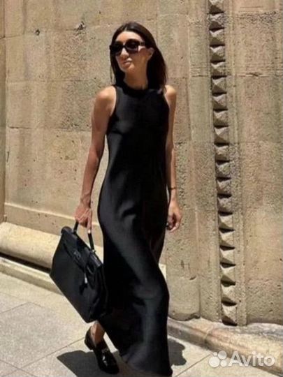 Шикарное платье из атласа шелка