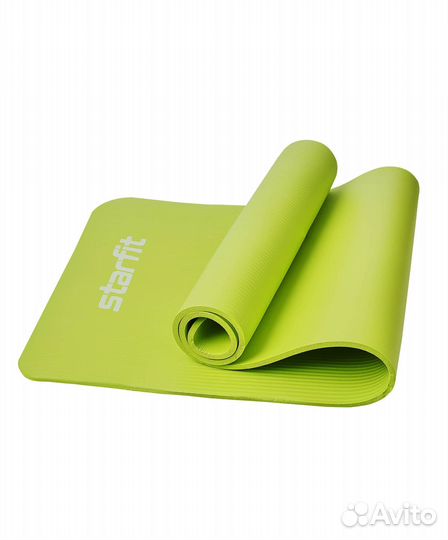 Коврик для йоги и фитнеса starfit, 183x61x1,0 см